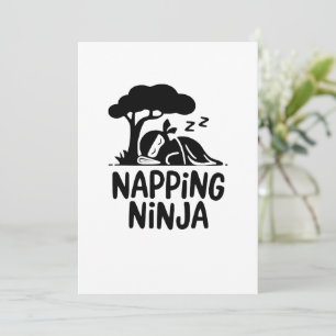 Napping Ninja - Cute Sleepy Ninja Art Funny Sleep Invitation