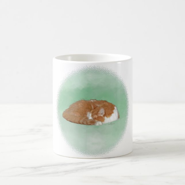 Napping Orange Kitty Coffee Mug (Center)