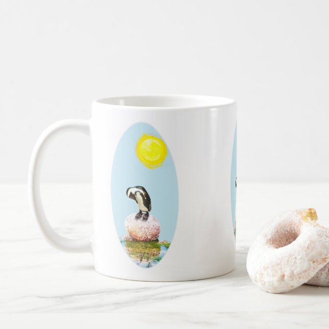 Napping Penguin in the Sun Coffee Mug (With Donut)