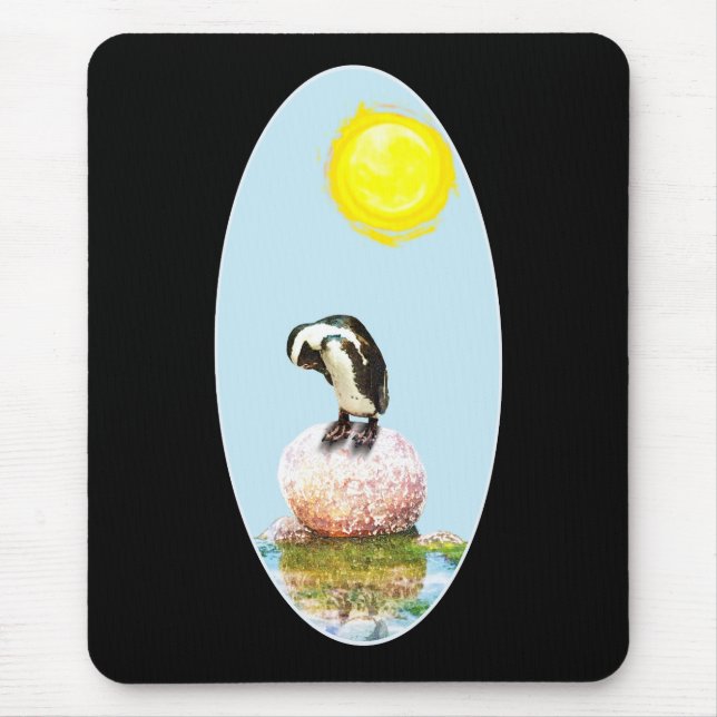 Napping Penguin in the Sun Mouse Pad (Front)