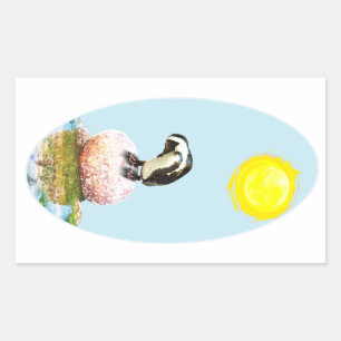 Napping Penguin in the Sun Rectangular Sticker