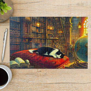 Napping Scholar Cat Mum Gift 1000 Piece Jigsaw Puzzle