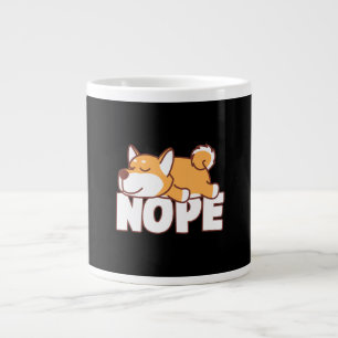 Napping shiba inu funny nope lazy pet gift large coffee mug
