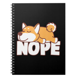 Napping shiba inu funny nope lazy pet gift notebook