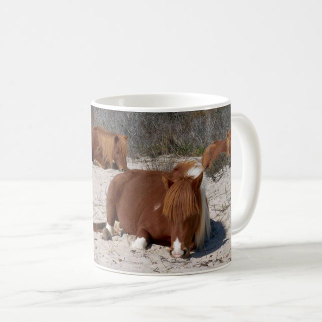 Napping Wild Ponies at Assateague National Park Coffee Mug (Front Right)