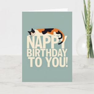 Nappy Cat Birthday Card
