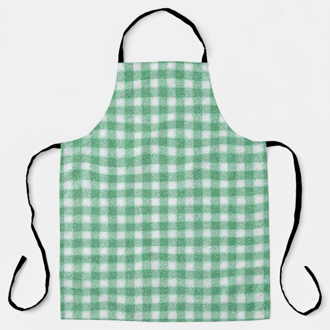 Nappy Mint Green Gingham  Apron (Front)