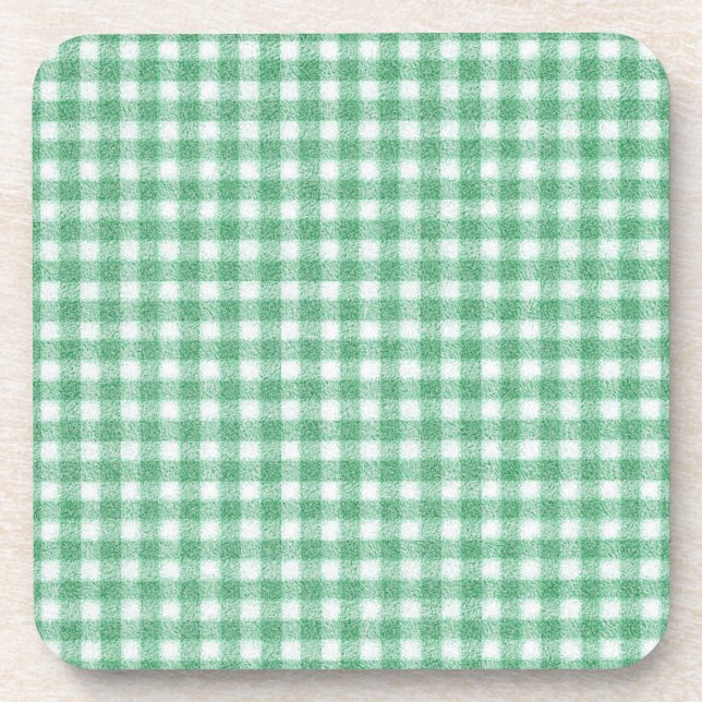 Nappy Mint Green Gingham  Coaster (Front)