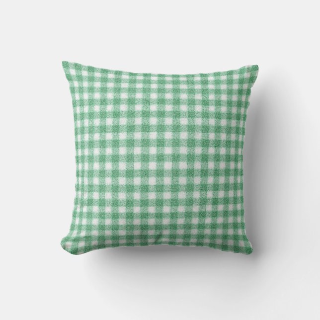 Nappy Mint Green Gingham  Cushion (Front)