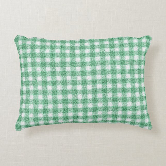 Nappy Mint Green Gingham  Decorative Cushion (Front)