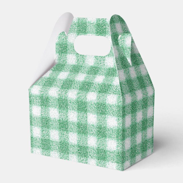 Nappy Mint Green Gingham  Favour Box (Front Side)