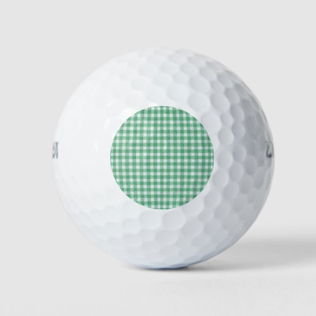Nappy Mint Green Gingham  Golf Balls (Front)