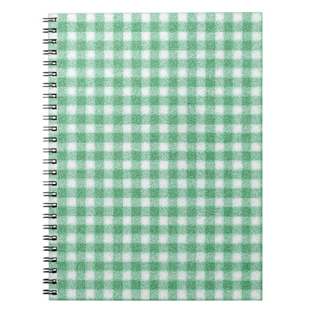 Nappy Mint Green Gingham  Notebook (Front)