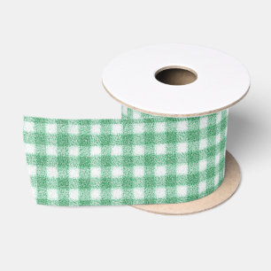 Nappy Mint Green Gingham  Satin Ribbon