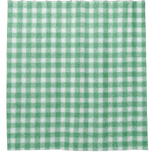 Nappy Mint Green Gingham Shower Curtain