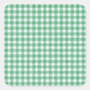Nappy Mint Green Gingham Square Sticker