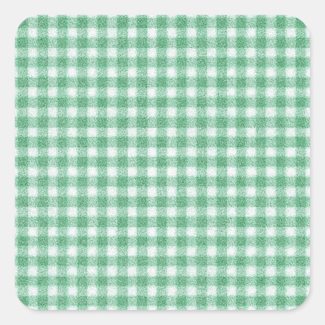 Nappy Mint Green Gingham  Square Sticker (Front)