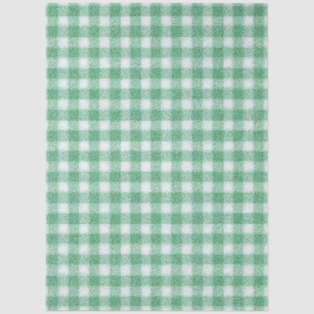 Nappy Mint Green Gingham  Tissue Paper (Front)