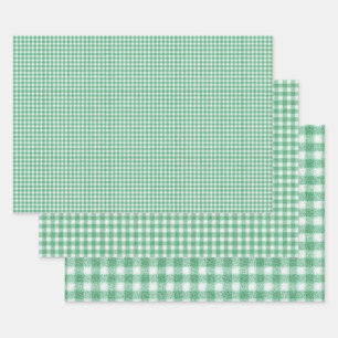 Nappy Mint Green Gingham  Wrapping Paper Sheet