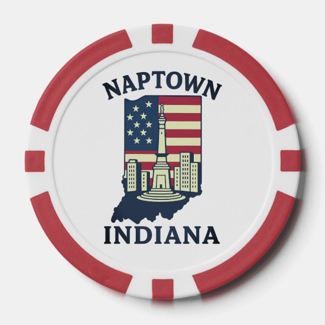 Naptown Indiana Monument Circle Poker Chip (Front)
