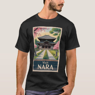 Nara Japan Illustration Travel Art Vintage T-Shirt