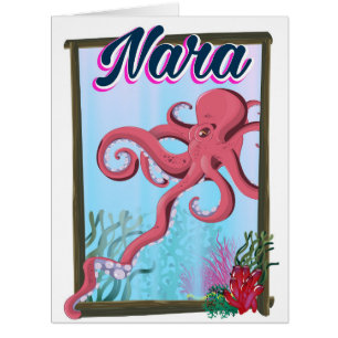 Nara Japan Squid travel poster