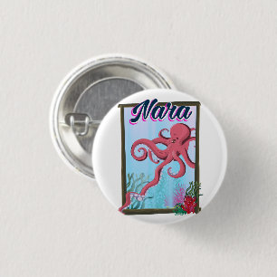 Nara Japan Squid travel poster 3 Cm Round Badge