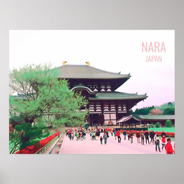 Nara Japan Todai-ji temple travel print (Front)