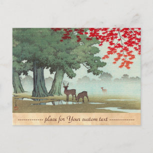 Nara Park Hasui Kawase shin hanga scenery art Postcard