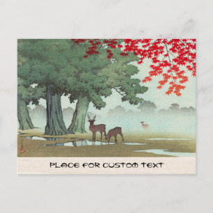 Nara Park Hasui Kawase shin hanga scenery art Postcard