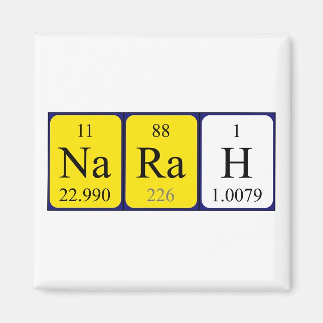 Narah periodic table name magnet (Front)