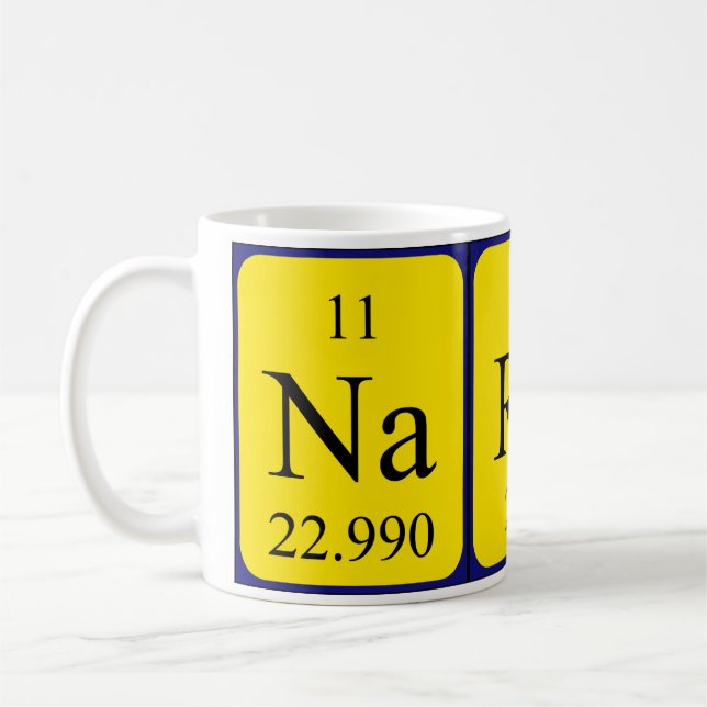 Narah periodic table name mug (Left)