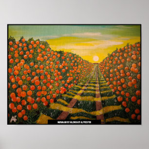 Naranjas de Valencia Painting by Alfred Fox Poster