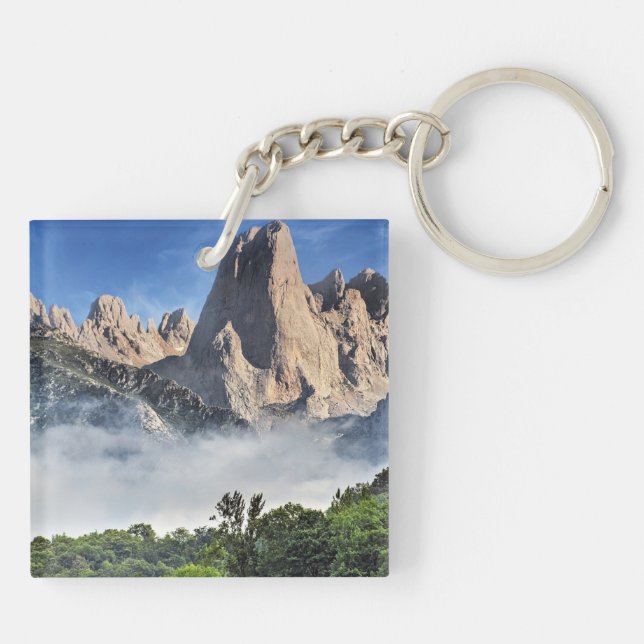 Naranjo de Bulnes, Limestone Park, Spain Key Ring (Back)