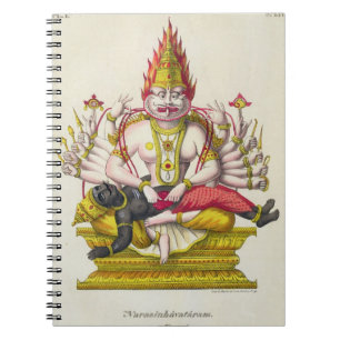 Narasimha, engraved by de Marlet (colour litho) Notebook