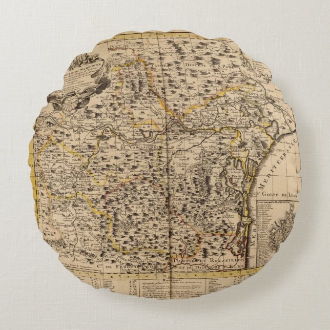 Narbonne France Round Cushion (Front)