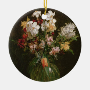 Narcisses Blancs, Jacinthes et Tulipes, 1864 Ceramic Tree Decoration