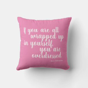 Narcissism Quote Pink and White Cushion