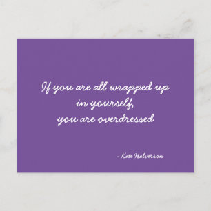 Narcissism Quote Purple and White Postcard