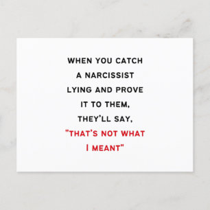 Narcissist Gaslighting Postcard