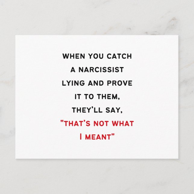 Narcissist Gaslighting Postcard (Front)