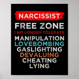 Narcissist Narcissistic Free Zone Awareness Poster