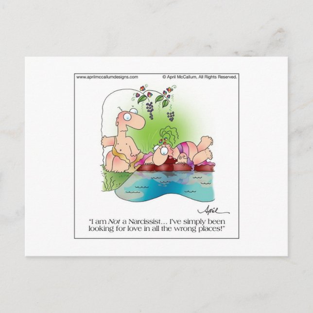 NARCISSIST WOMAN Postcard by April McCallum (Front)