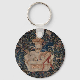 Narcissus at the Well, Mediaeval Tapestry Key Ring