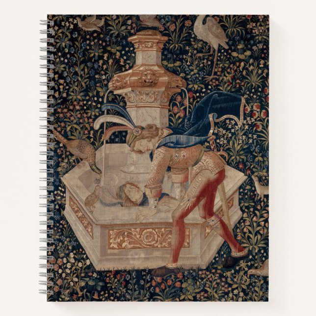 Narcissus at the Well, Mediaeval Tapestry Notebook (Front)