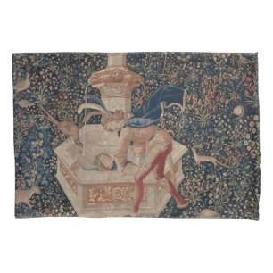 Narcissus at the Well, Mediaeval Tapestry Pillowcase