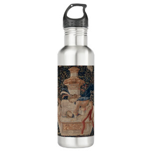 Narcissus at the Well, Medieval Tapestry 710 Ml Water Bottle
