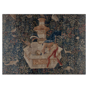 Narcissus at the Well, Medieval Tapestry Cutting Board