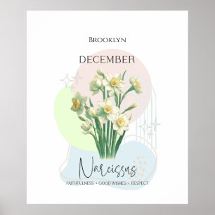 Narcissus Birth Flower of December Poster