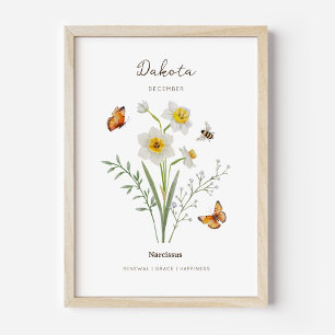 Narcissus Birth Month Flower Poster